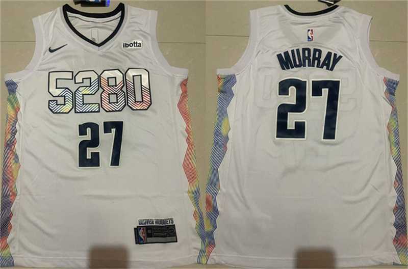 Men's Denver Nuggets #27 Jamal Murray White 2024-25 City Edition Stitched Jersey,We sell and wholesale Men's Denver Nuggets #27 Jamal Murray White 2024-25 City Edition Stitched Jersey on line form chian!